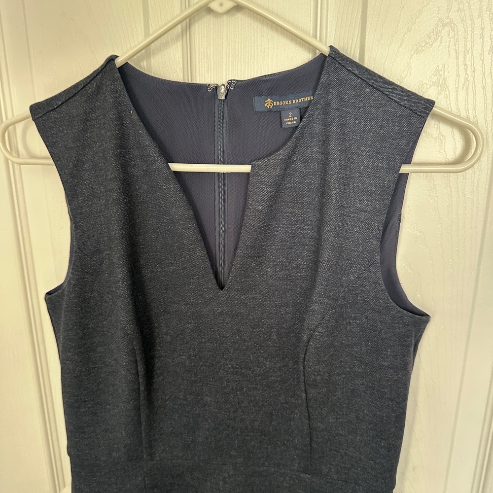 Brooks Brothers Chambray blue Sleeveless shift dress 2